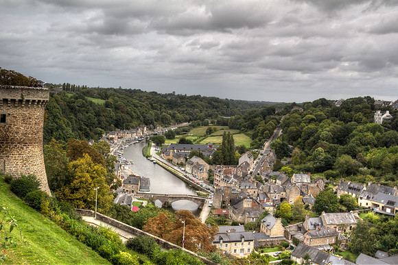 Aerial View of Dinan Port, Brittany, France